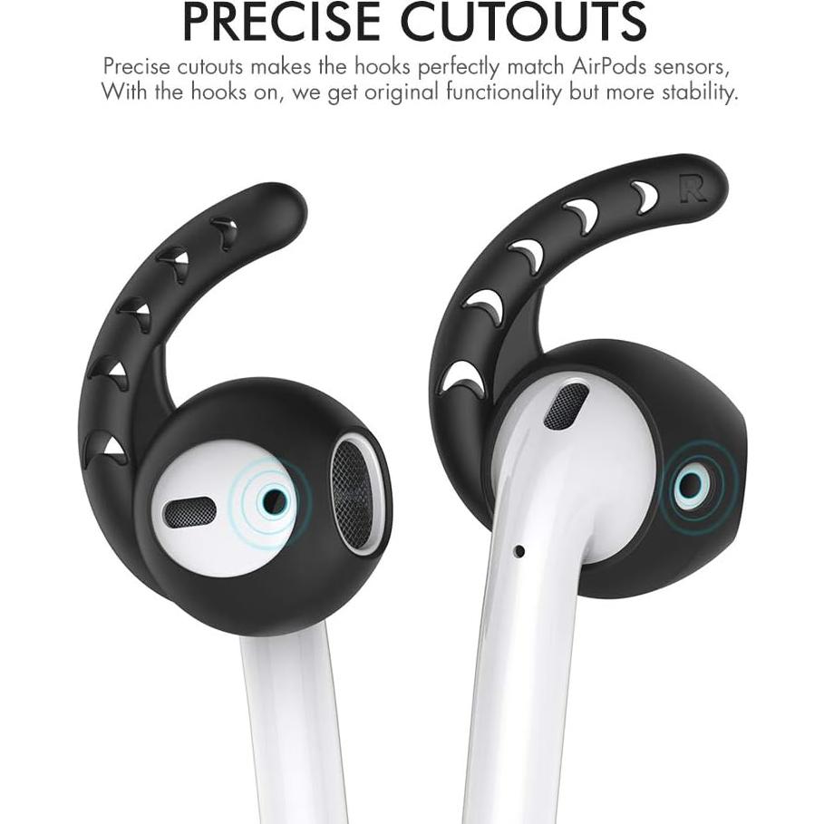 Ganchos para Orejas AhaStyle Silicona Negro para AirPods