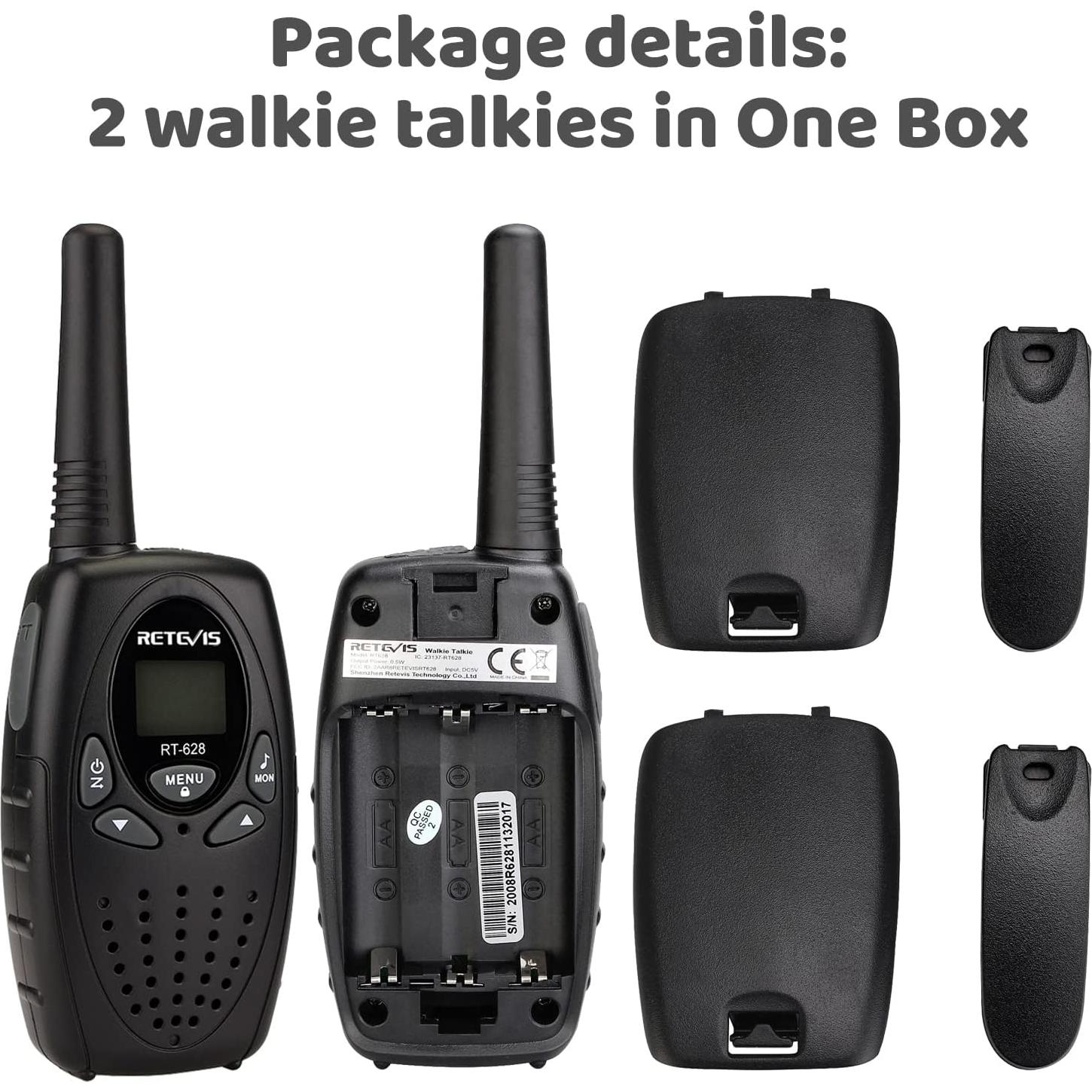 Walkie Talkies Retevis RT628 para Niños - 22 Canales, Bloqueo Teclado