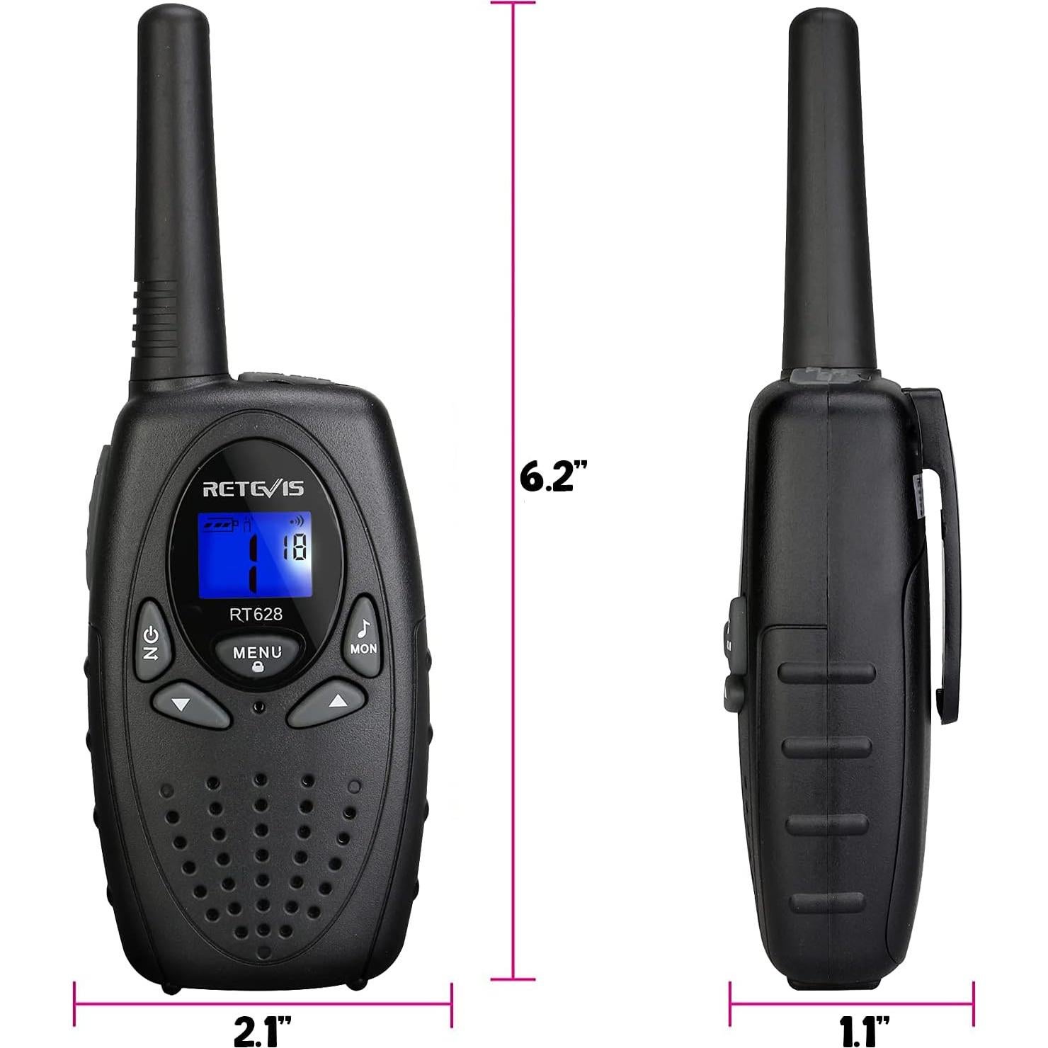 Walkie Talkies Retevis RT628 para Niños - 22 Canales, Bloqueo Teclado