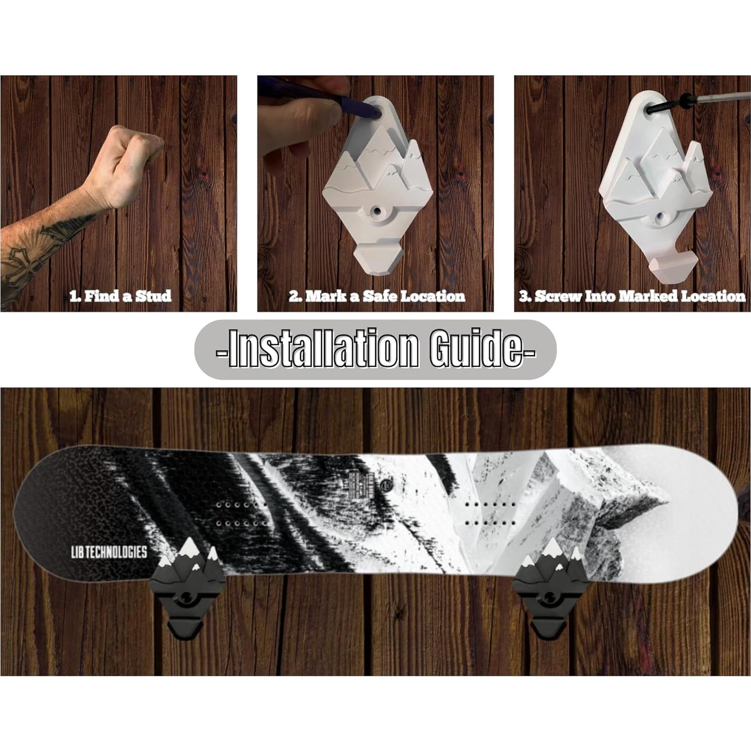 Soporte de Pared para Snowboard Impresión 3D Negro Universal