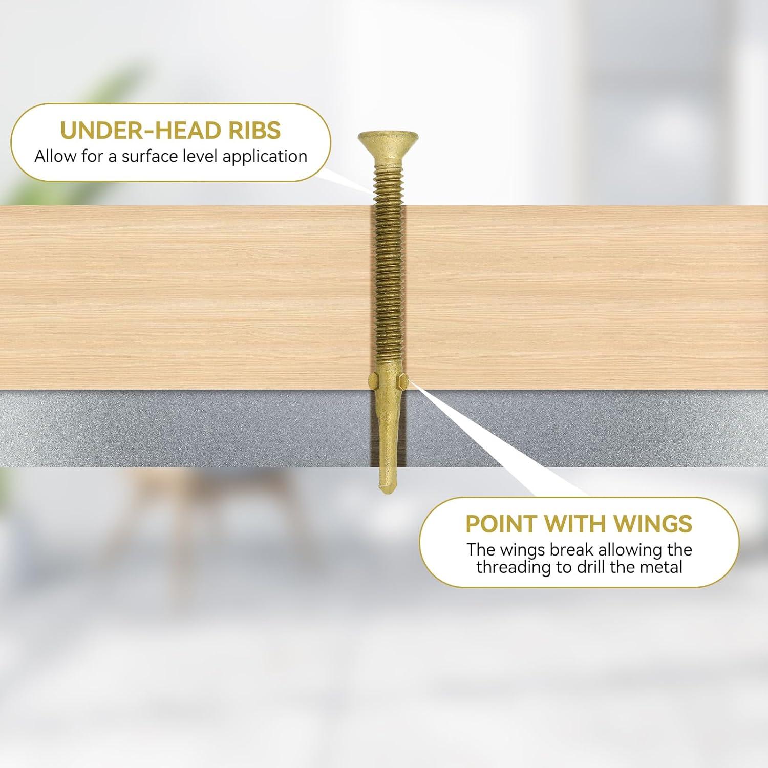 50 Tornillos Autoperforantes T30 Torx 14 x 70 mm para Madera a Metal