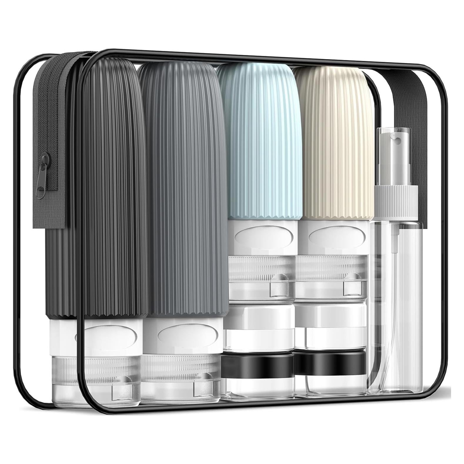 Kit de Botellas de Viaje Bepkac 18 Piezas Aprobado por TSA