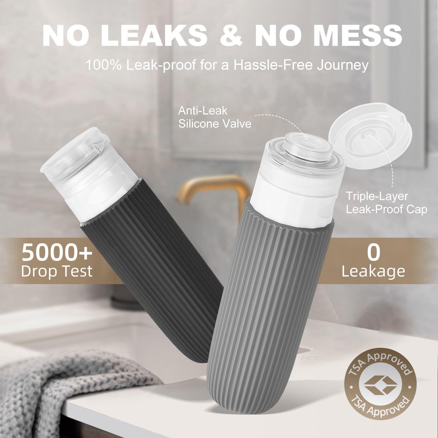 Kit de Botellas de Viaje Bepkac 18 Piezas Aprobado por TSA