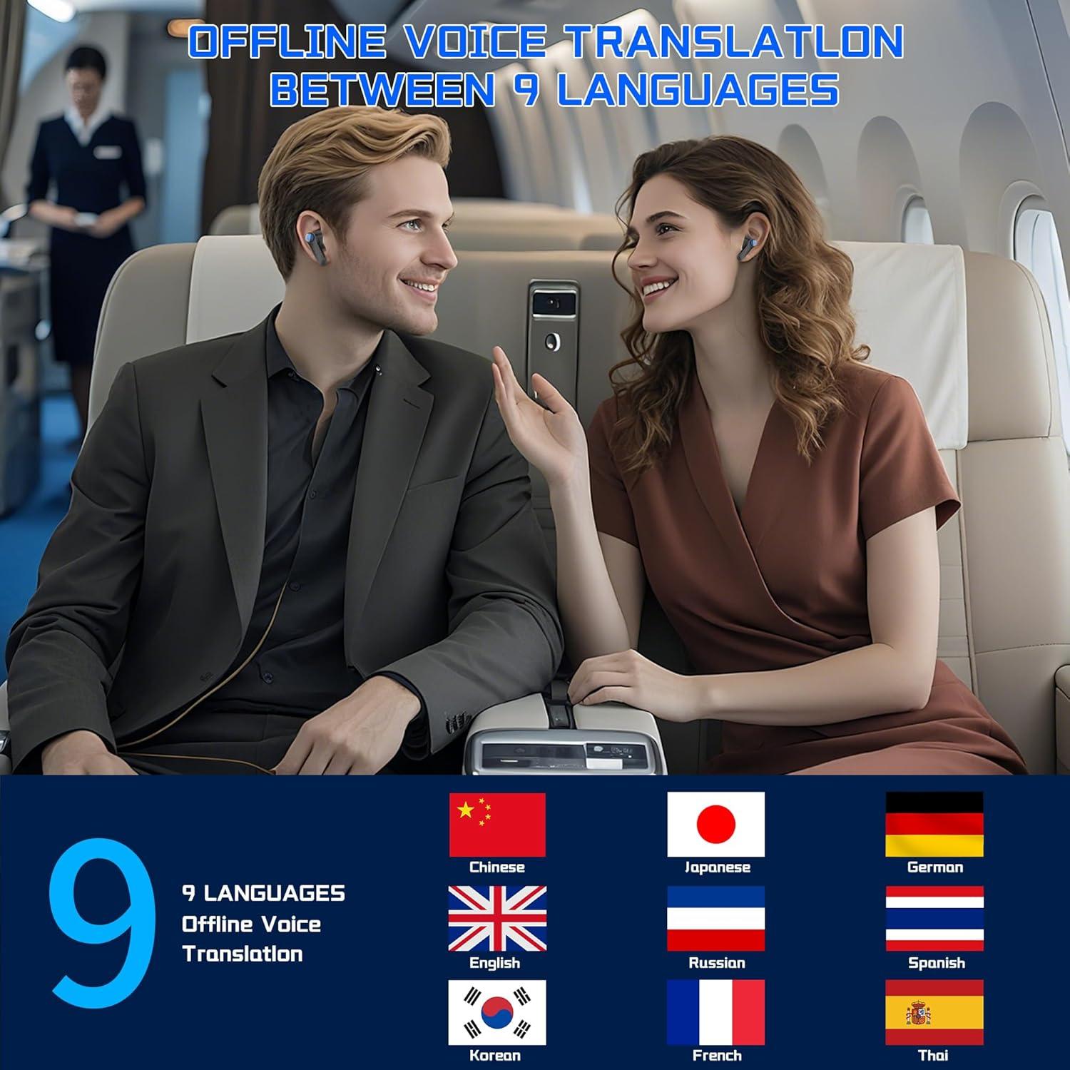 Auriculares Traductores de Idiomas Ai JE B11 - 150 Idiomas, Negro