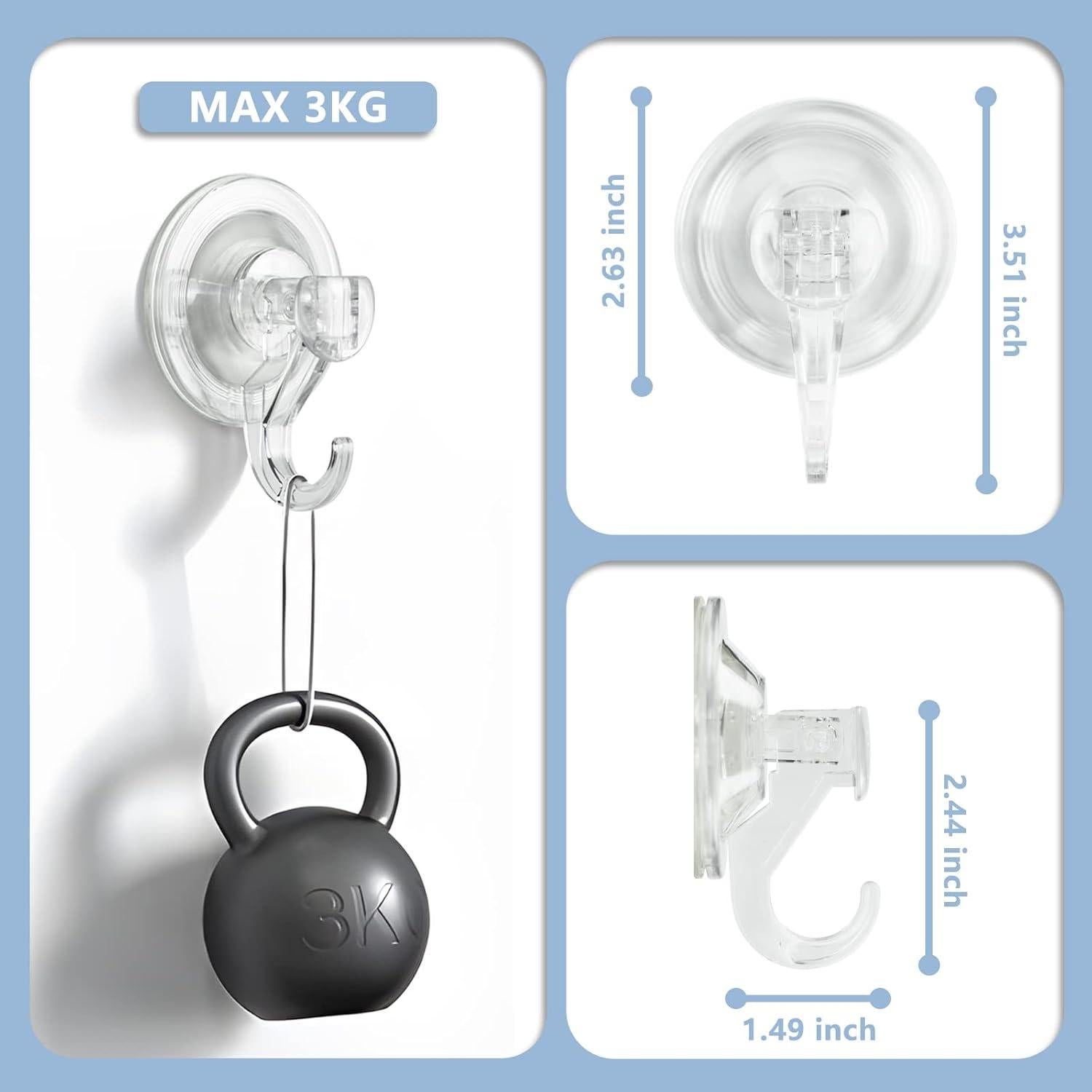 Ganchos de Ventosa CozyBlue Reutilizables 2 Pcs Alta Resistencia