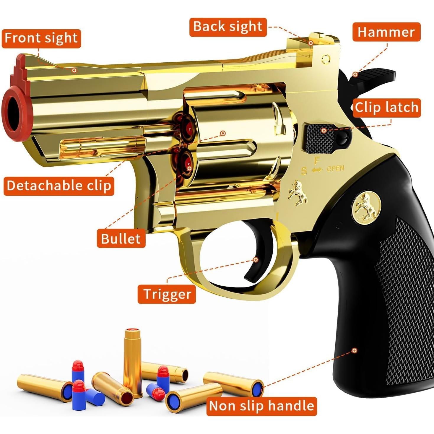 Revolver de Juguete Monochildoing con Funda Dorada 295g
