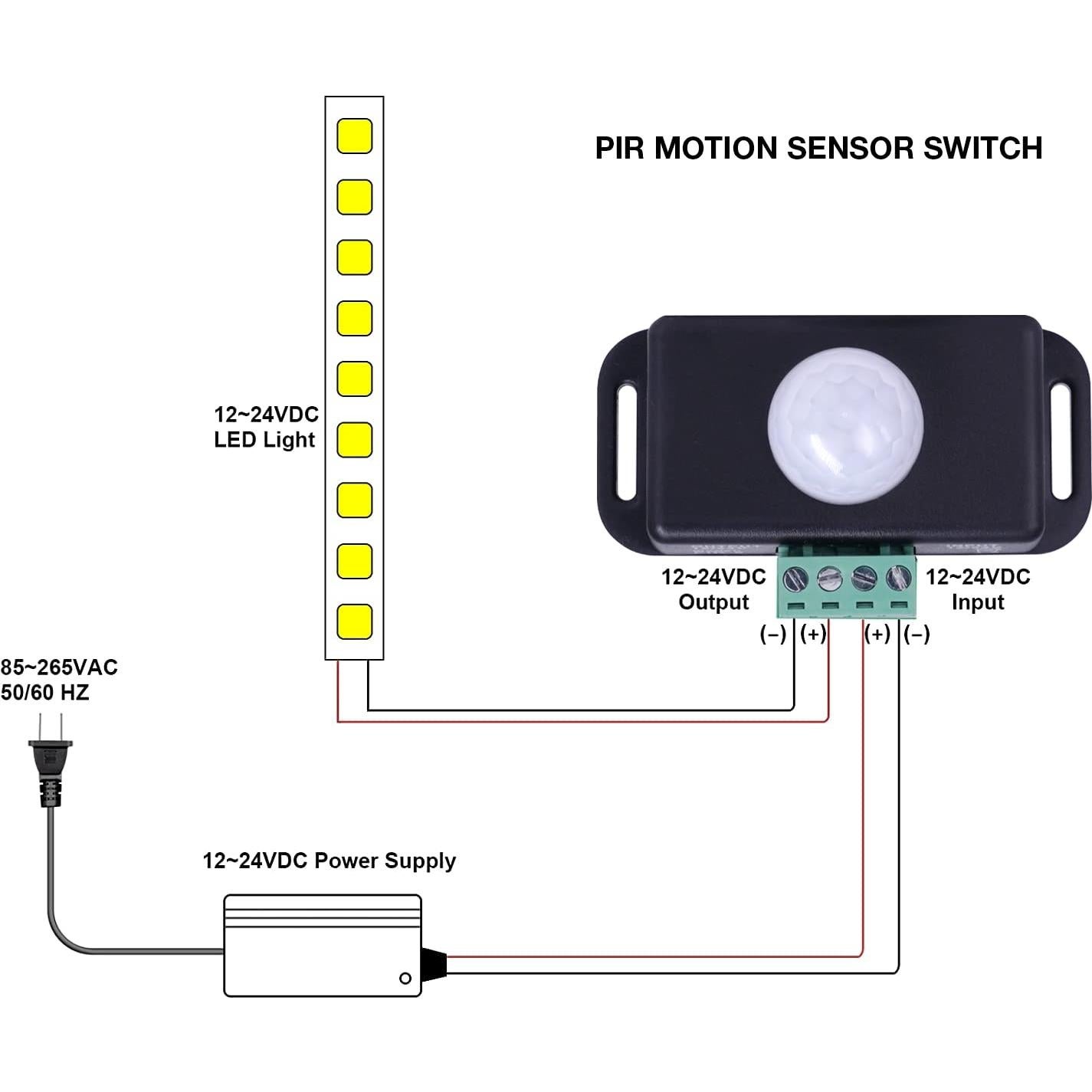 Sensor PIR de Movimiento Sensky BS009 12V/24V con Temporizador