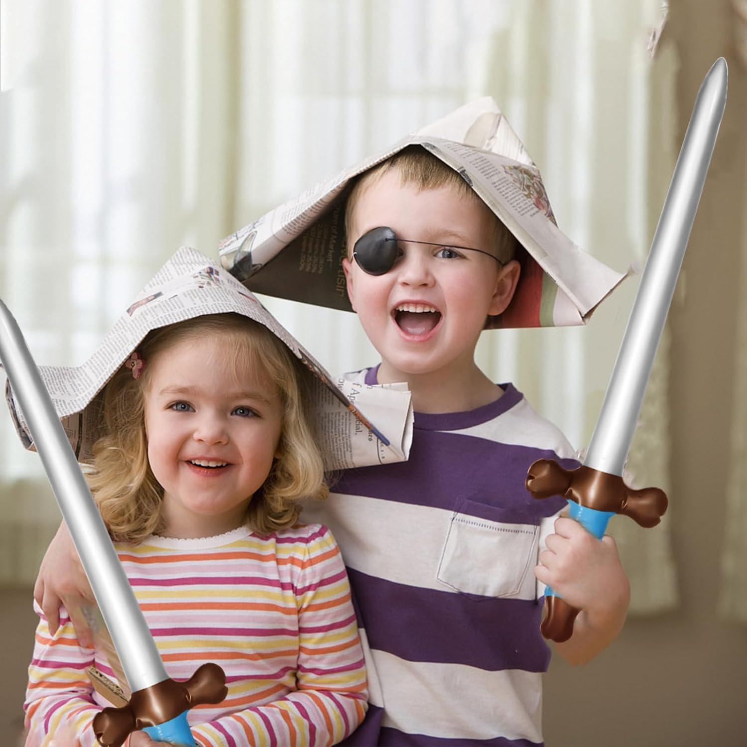 Juego de 12 Espadas Pirata Inflables CANIPHA 60 cm