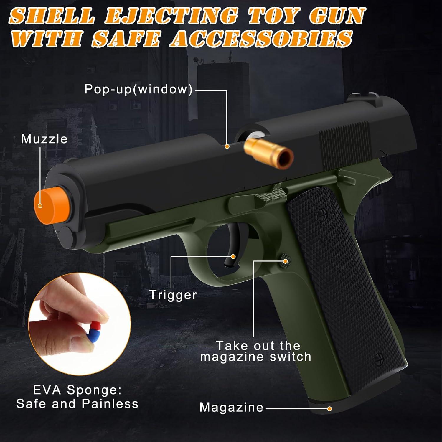 Pistola de Juguete Spcozgil con 50 Balas de Espuma EVA