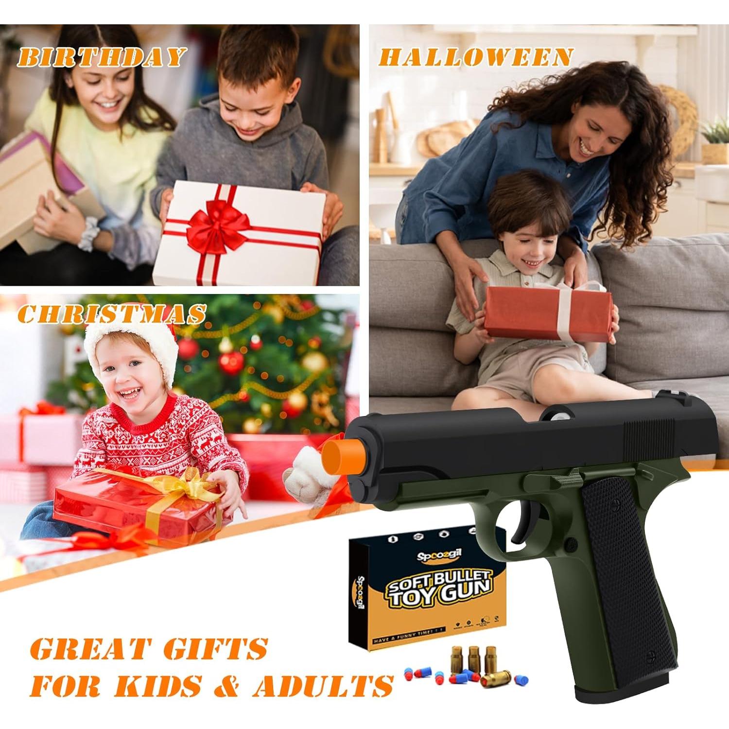 Pistola de Juguete Spcozgil con 50 Balas de Espuma EVA