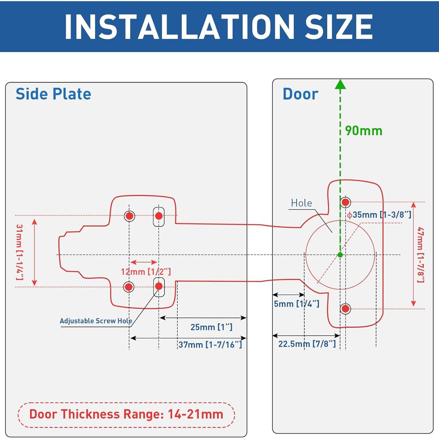 Bisagra de Esquina 45° TamBee de Acero Inoxidable - 2 Piezas