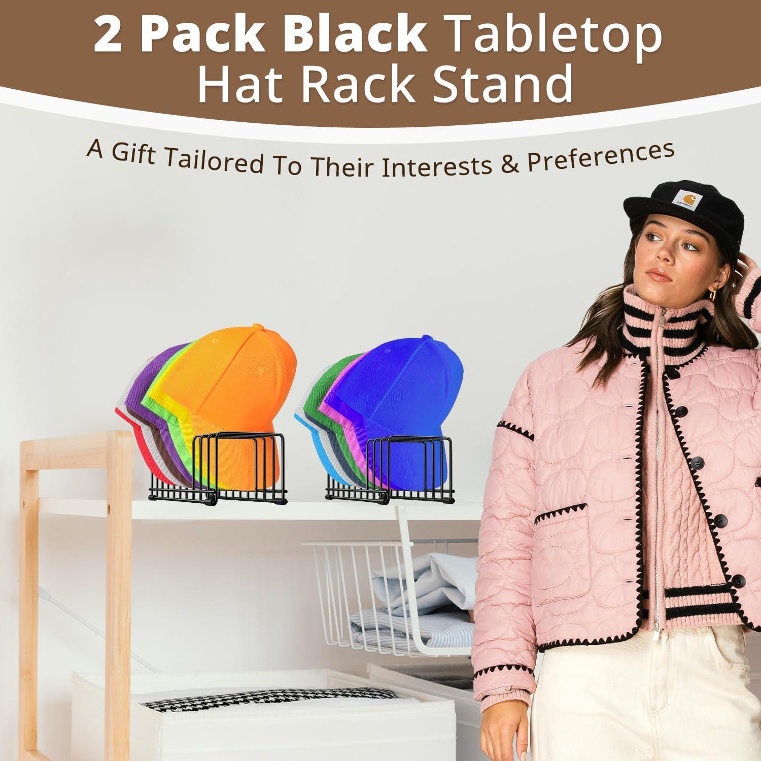 Soporte para Sombreros Ginyoyo - Organizador de 2 Piezas Negro