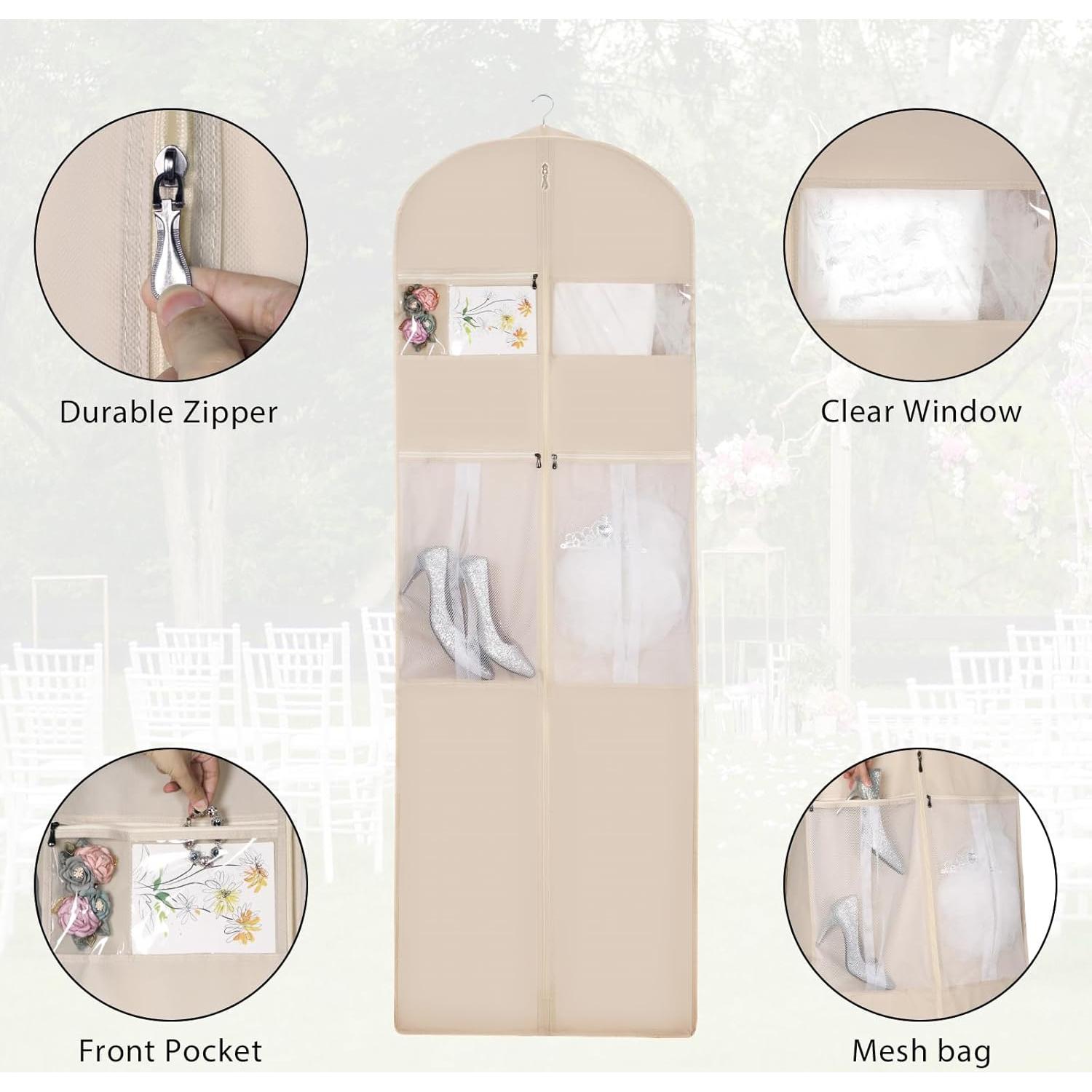 Bolsa de Vestido de Novia Zilink 182 cm con 5 Bolsillos Beige