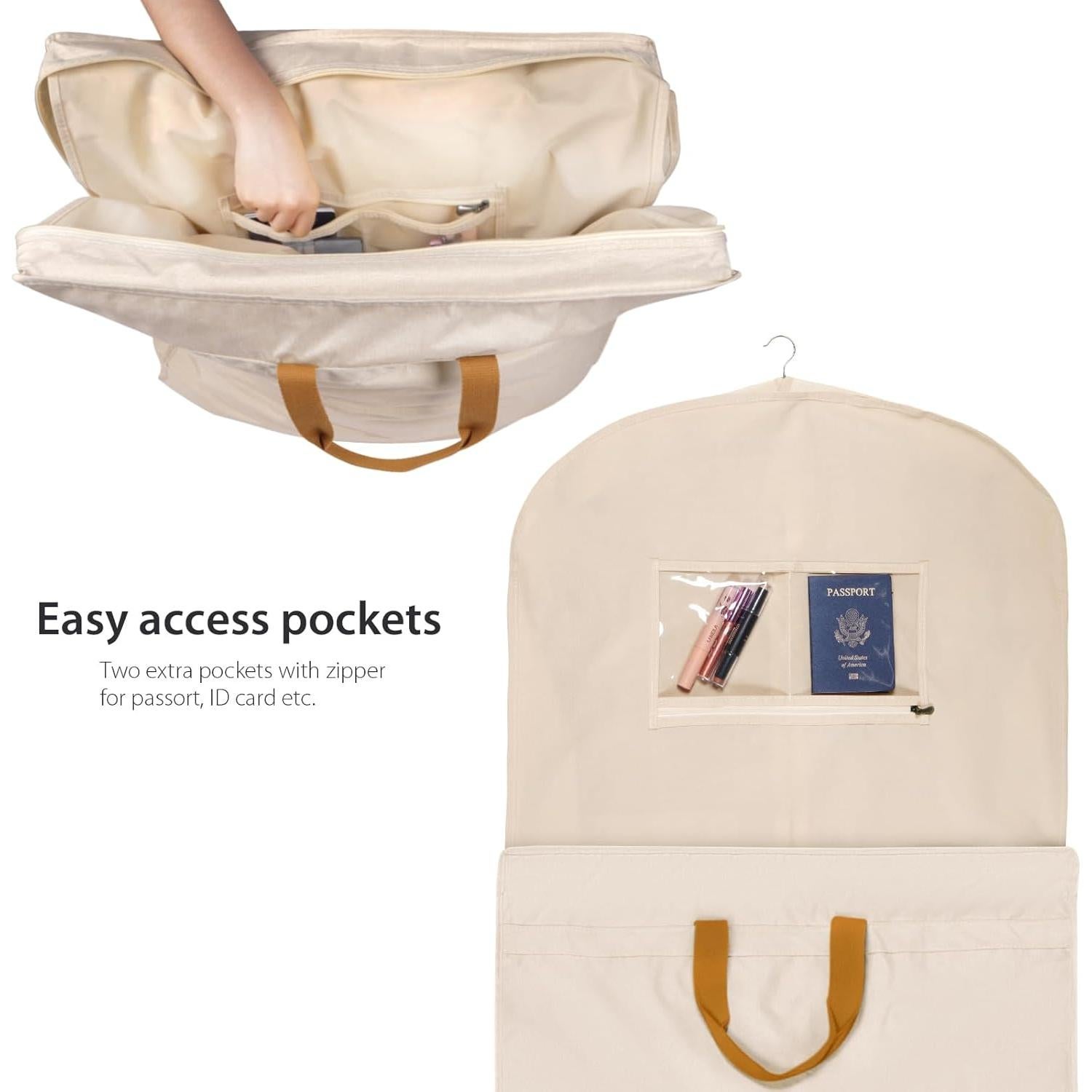 Bolsa de Vestido de Novia Zilink 182 cm con 5 Bolsillos Beige