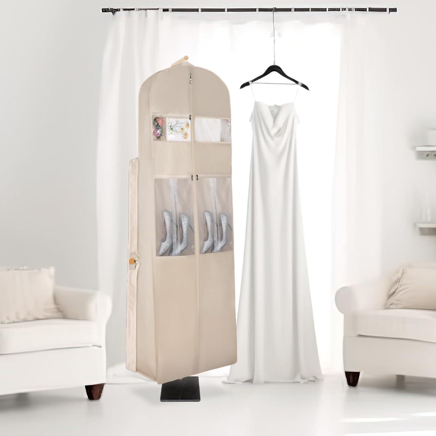 Bolsa de Vestido de Novia Zilink 182 cm con 5 Bolsillos Beige