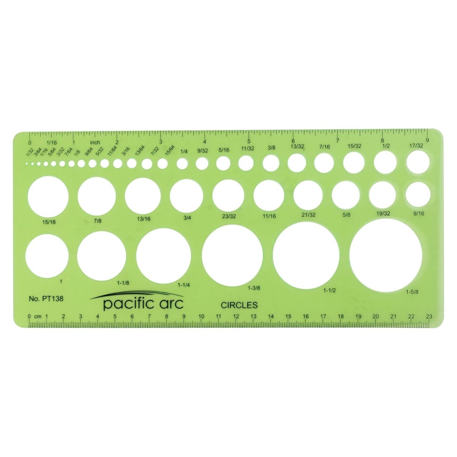 Plantilla de Círculos Pacific Arc PT-138, 40 Círculos 0.79-4.13 cm