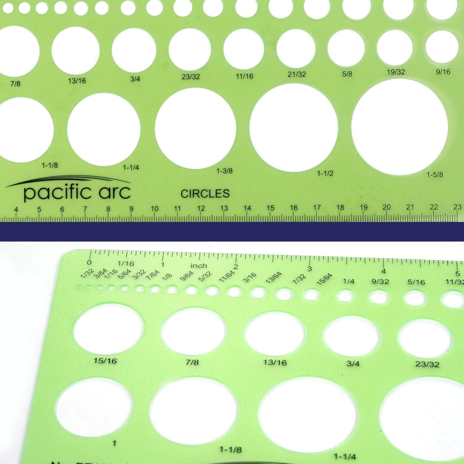 Plantilla de Círculos Pacific Arc PT-138, 40 Círculos 0.79-4.13 cm