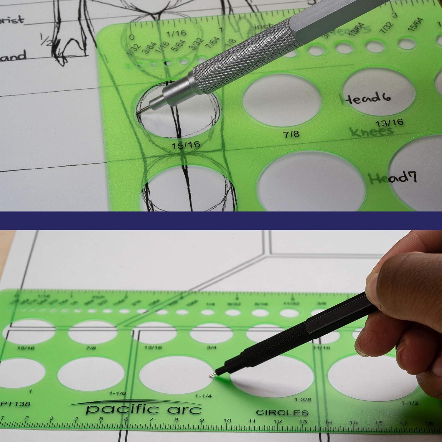 Plantilla de Círculos Pacific Arc PT-138, 40 Círculos 0.79-4.13 cm