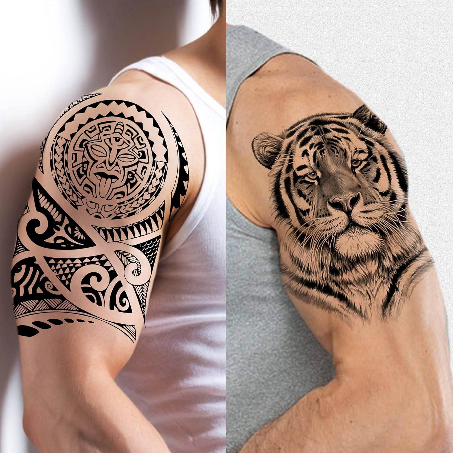 49 Hojas Tatuajes Temporales TASROI Animales Negros 3D