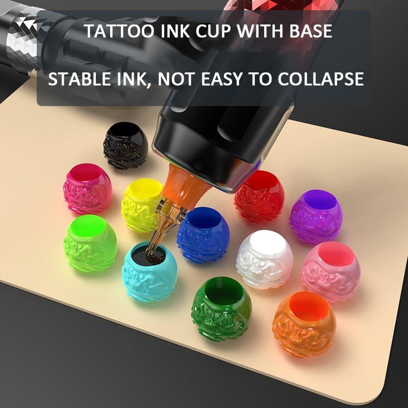 Tazas de Tinta para Tatuajes Moricher 200 Pcs 8 Colores