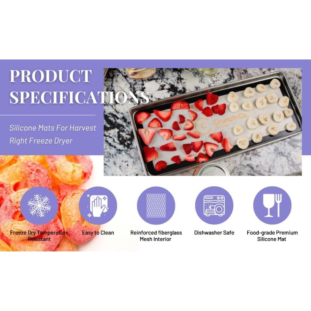 Alfombrillas de Silicona Crunch Co. para Deshidratador Harvest Right - 4 Piezas