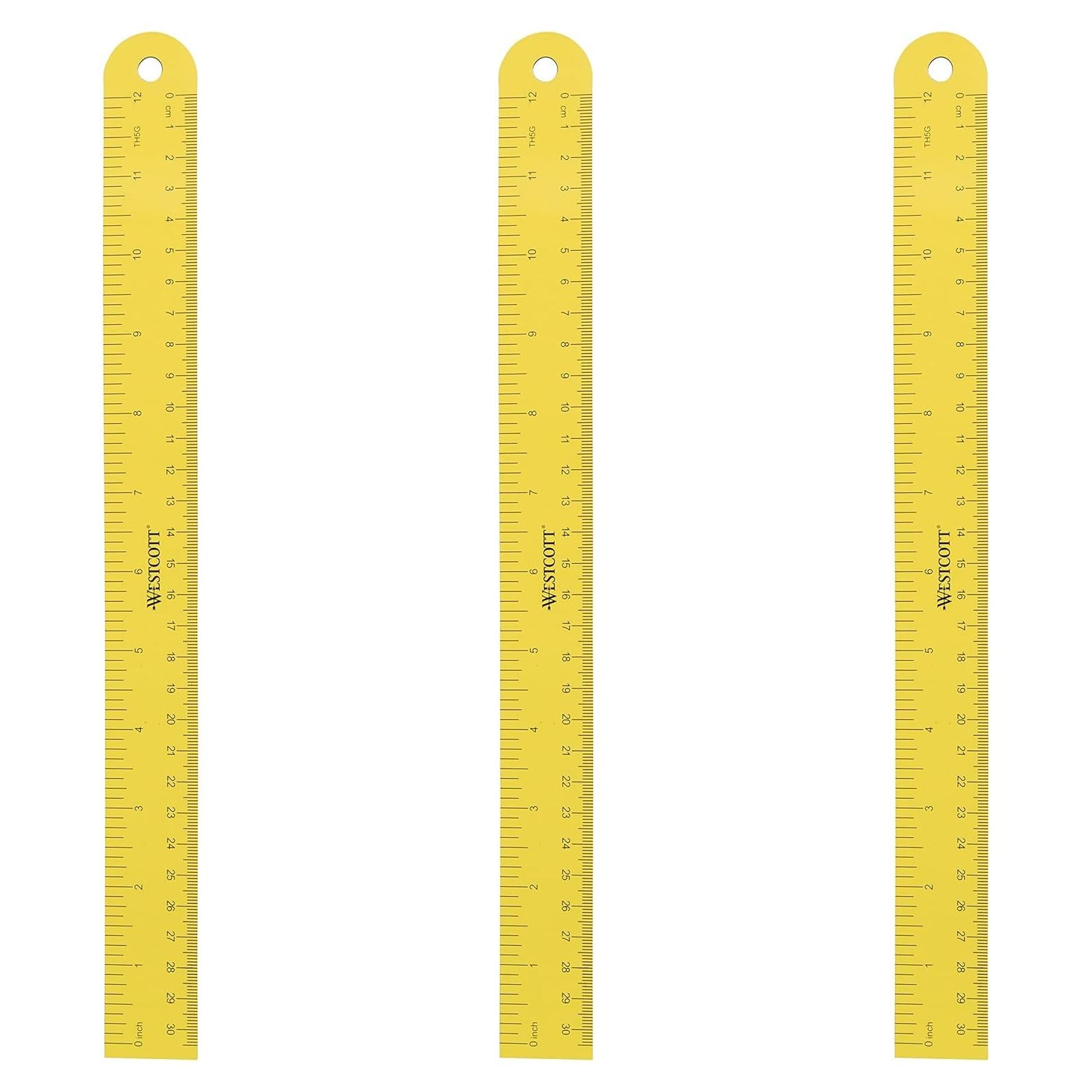 Reglas Magnéticas Flexibles Westcott 30 cm Amarillo Paquete de 3