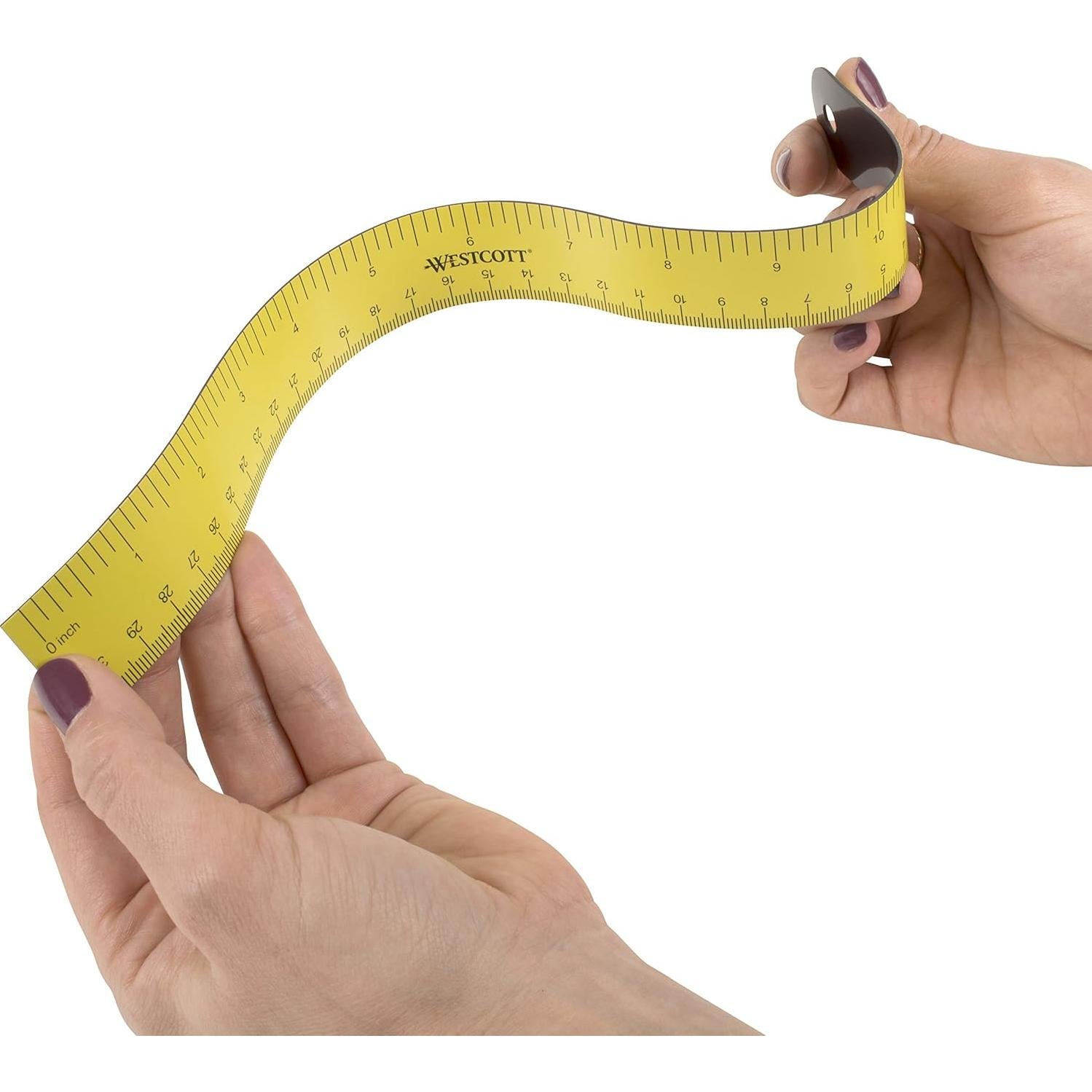 Reglas Magnéticas Flexibles Westcott 30 cm Amarillo Paquete de 3