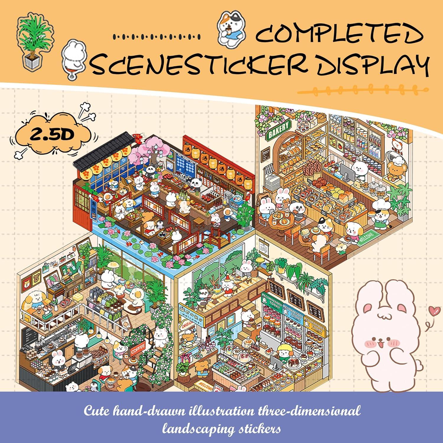 Pegatinas 3D Invertibles Zlineviy - Panadería, Postres, Sushi