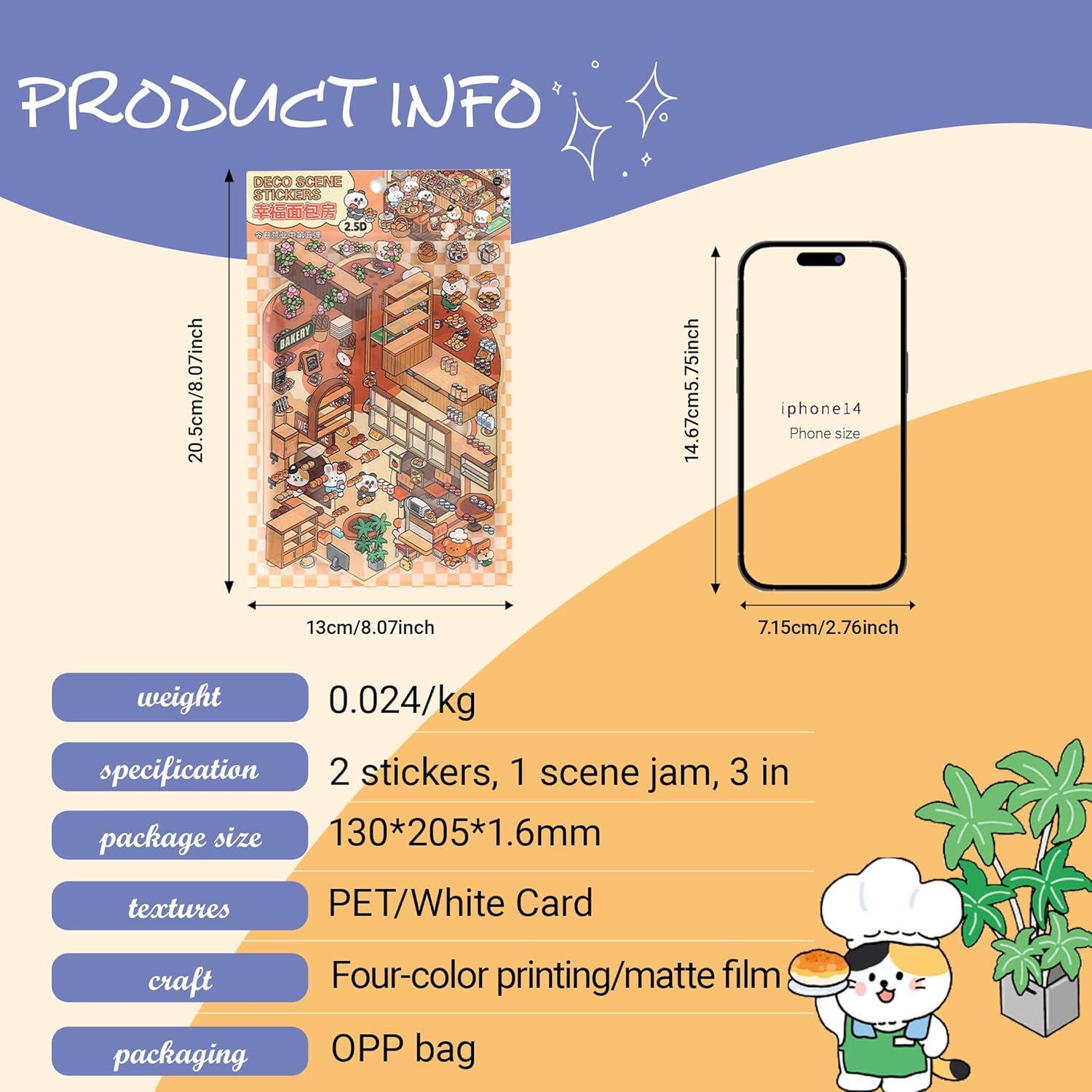 Pegatinas 3D Invertibles Zlineviy - Panadería, Postres, Sushi