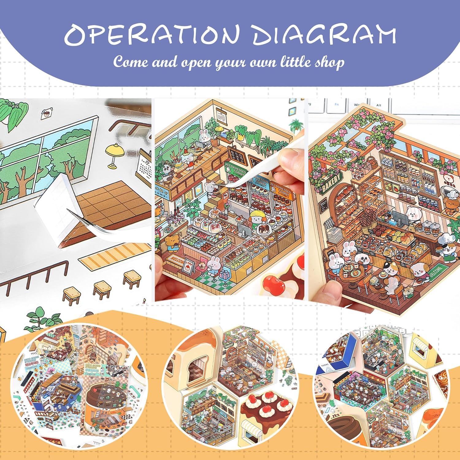 Pegatinas 3D Invertibles Zlineviy - Panadería, Postres, Sushi