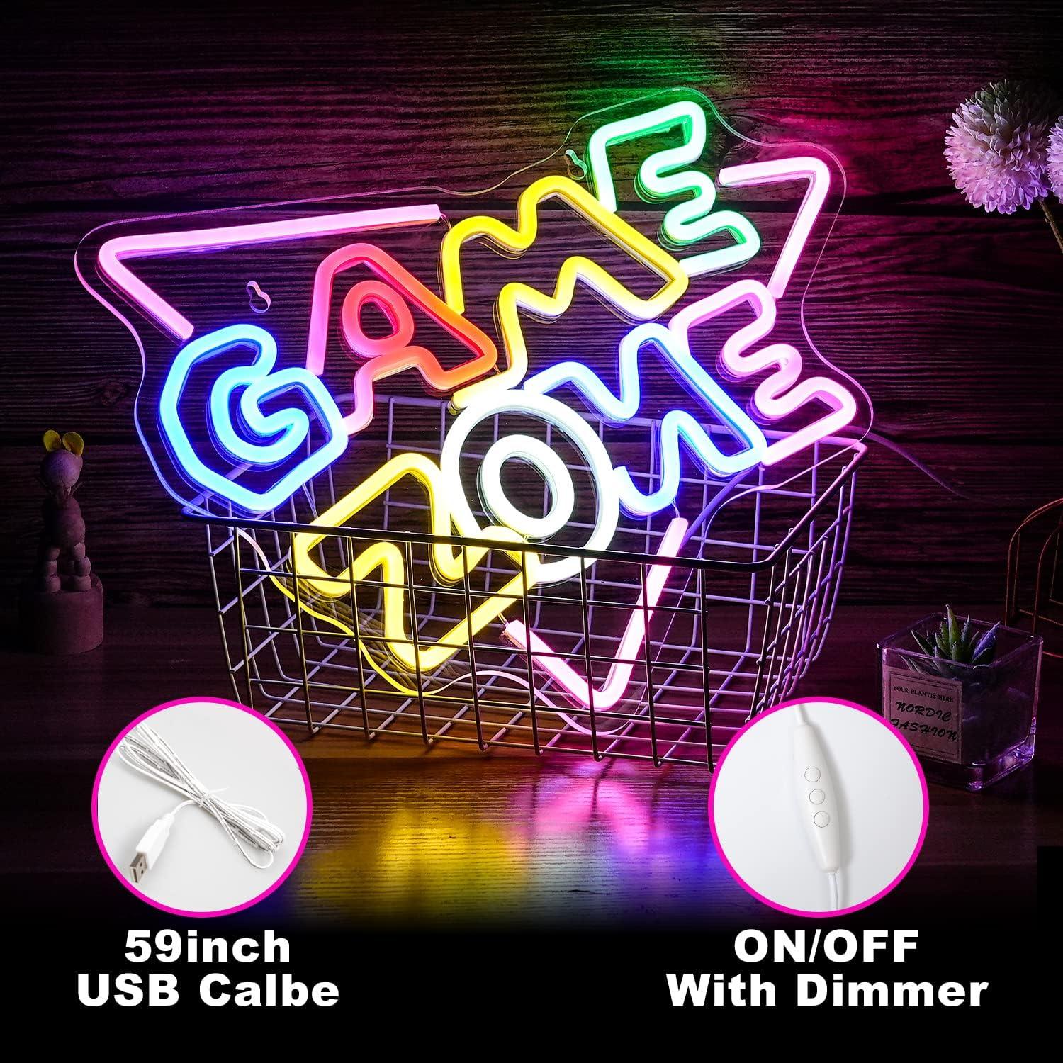 Luz de Neón LED Multicolor Zona de Juego 39x32cm LISIGNVE