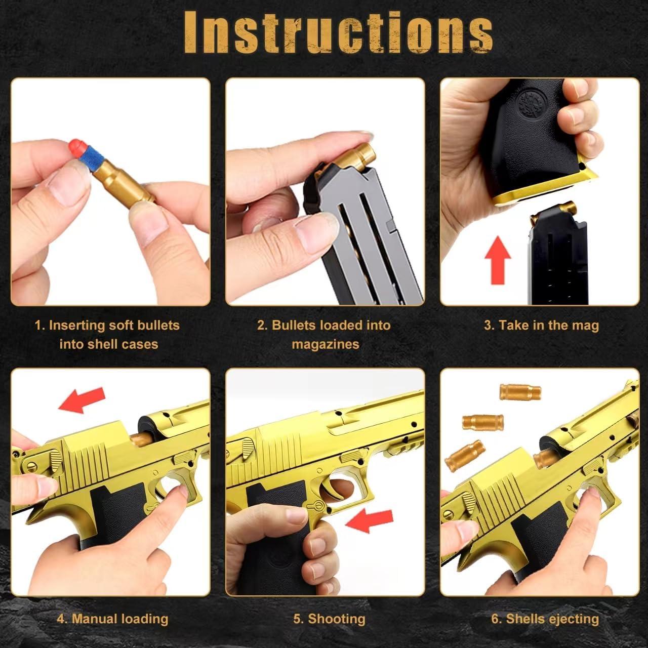 Pistola de Juguete Nogevo con Balas Blandas y Casquillos