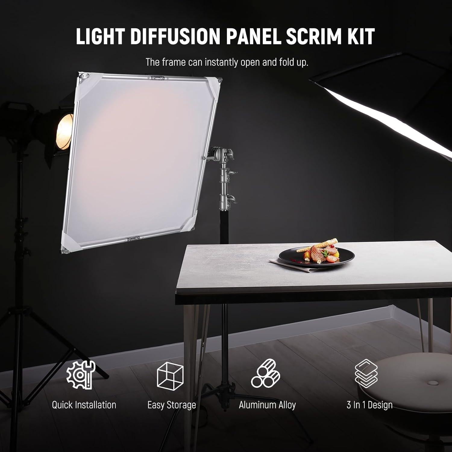Kit de Difusor de Luz NEEWER 75x75 cm 3 en 1 Plegable