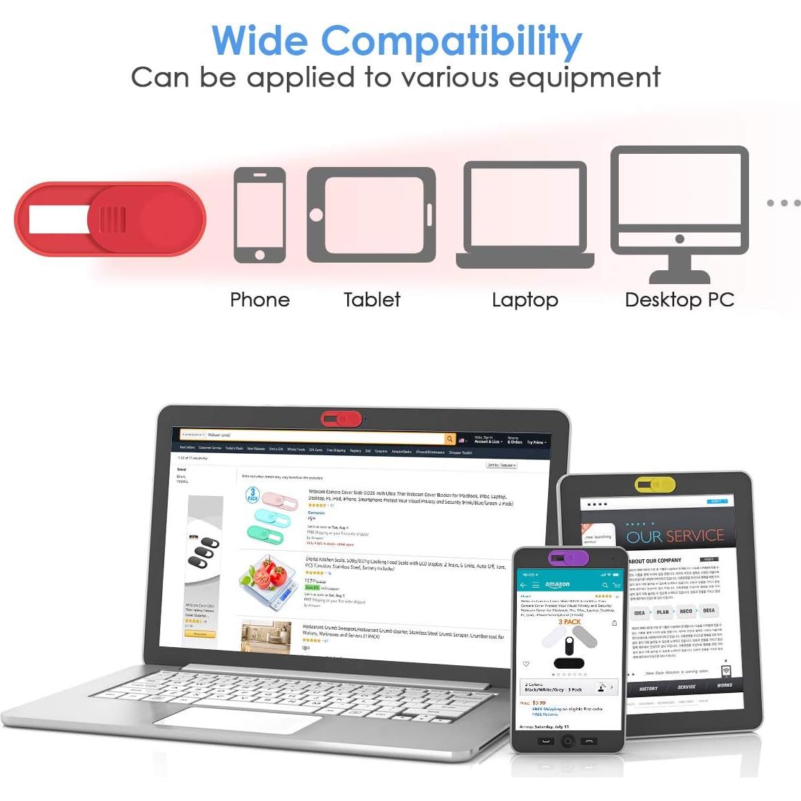 Cubierta de Webcam AFN Ultra Delgada Multicolor 6 Piezas