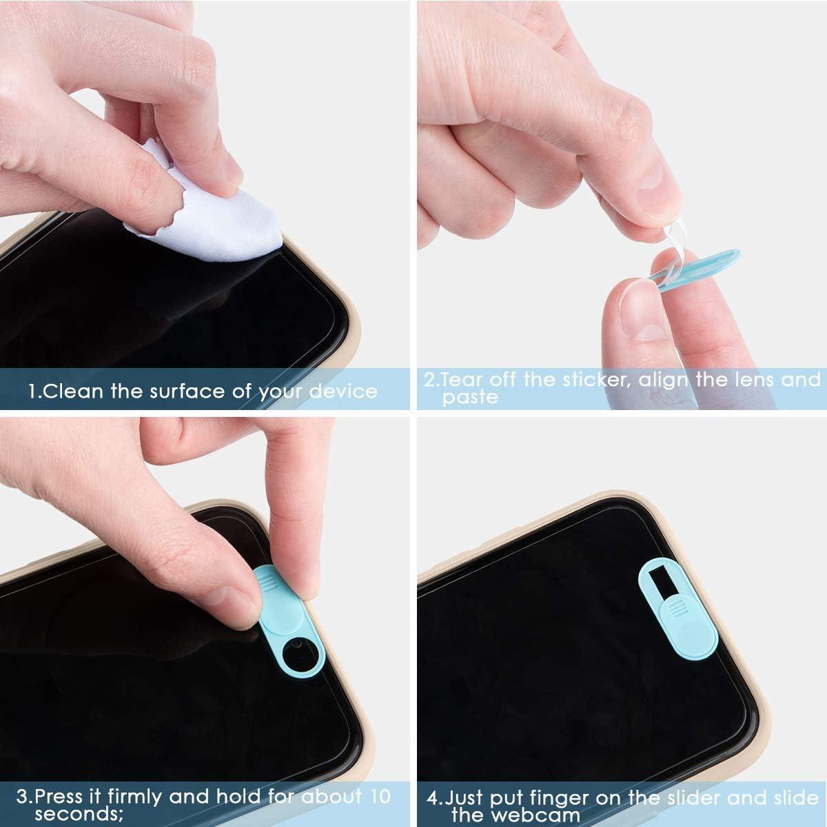 Cubierta de Webcam AFN Ultra Delgada Multicolor 6 Piezas