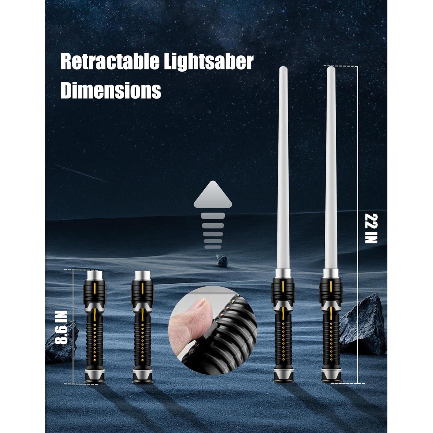 Sable de Luz Retráctil VXQ 2-en-1 para Niños Rojo y Azul