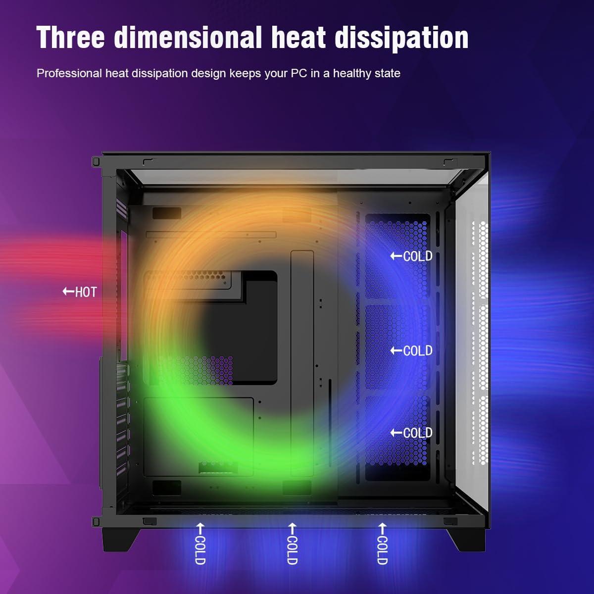 Caja de PC RUIX OV403 Mid-Tower ATX con 4 Ventiladores ARGB