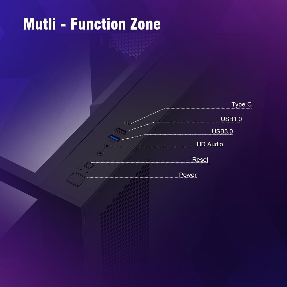 Caja de PC RUIX OV403 Mid-Tower ATX con 4 Ventiladores ARGB