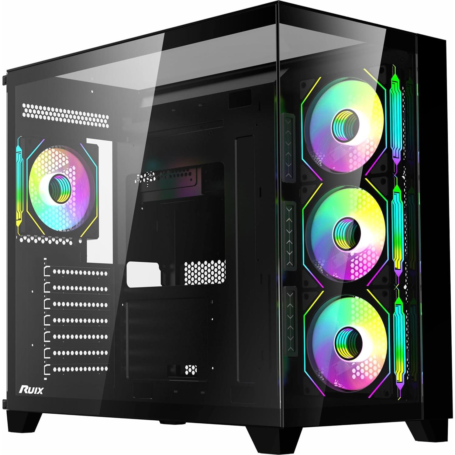Caja de PC RUIX OV403 Mid-Tower ATX con 4 Ventiladores ARGB