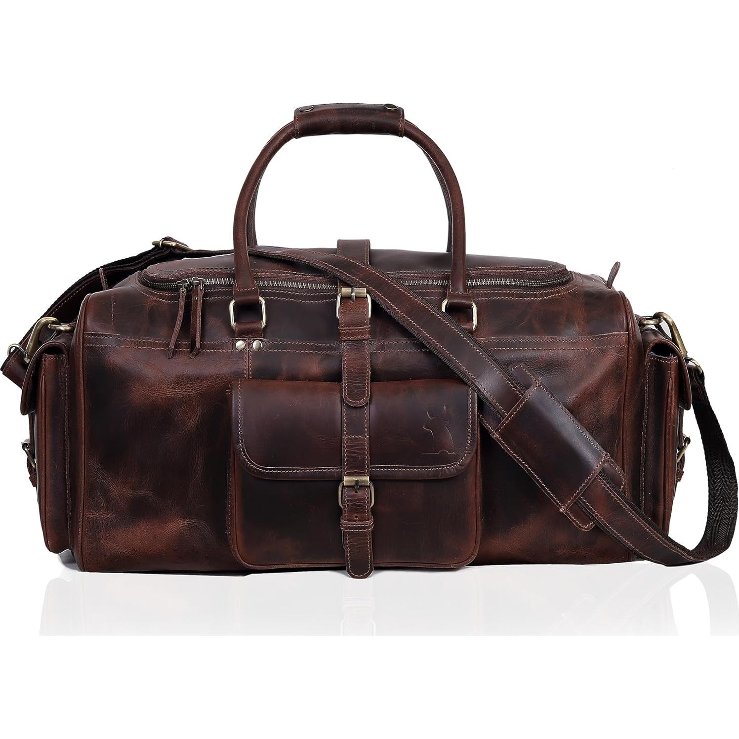 Bolsa de viaje de cuero Leather Farm 53x25x30 cm para hombre