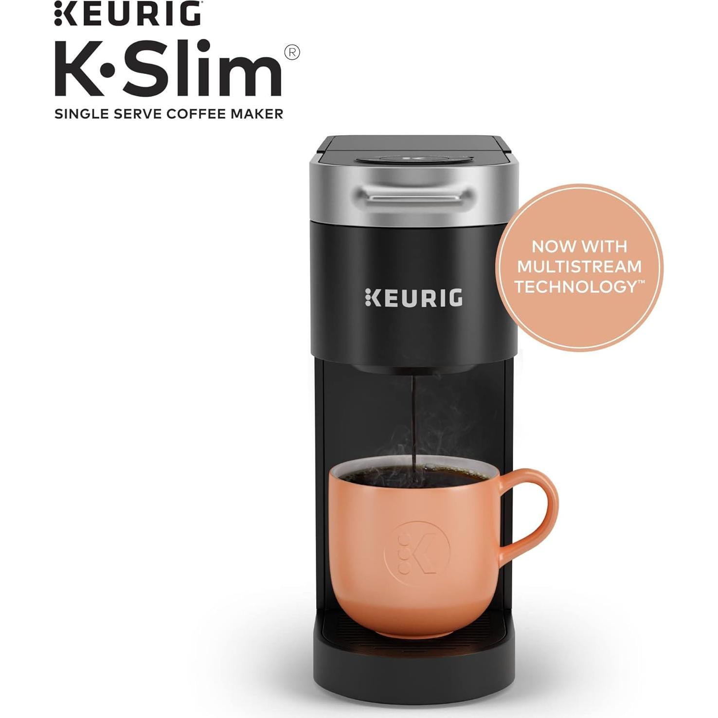 Cafetera Keurig K-Slim, 1.36L, Diseño Delgado, Negro