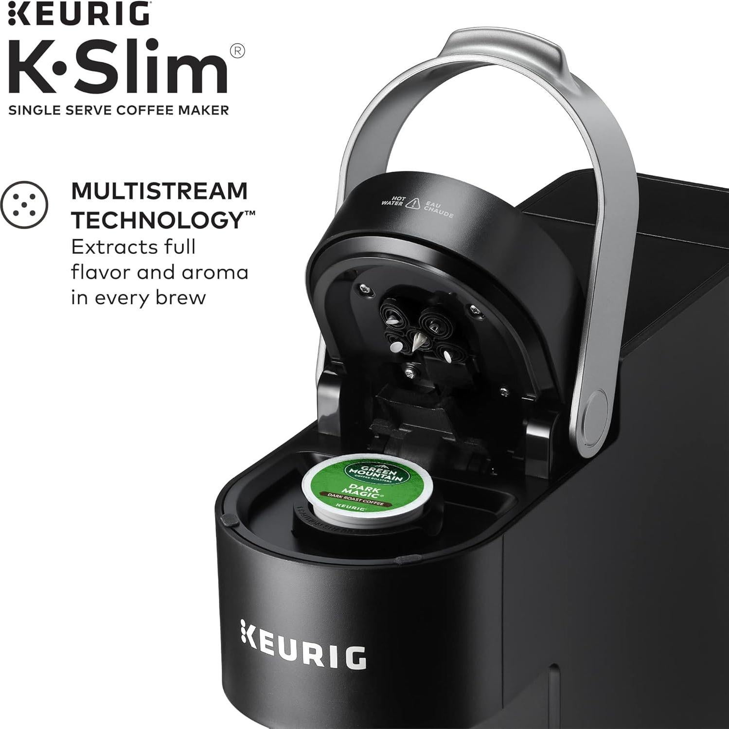 Cafetera Keurig K-Slim, 1.36L, Diseño Delgado, Negro