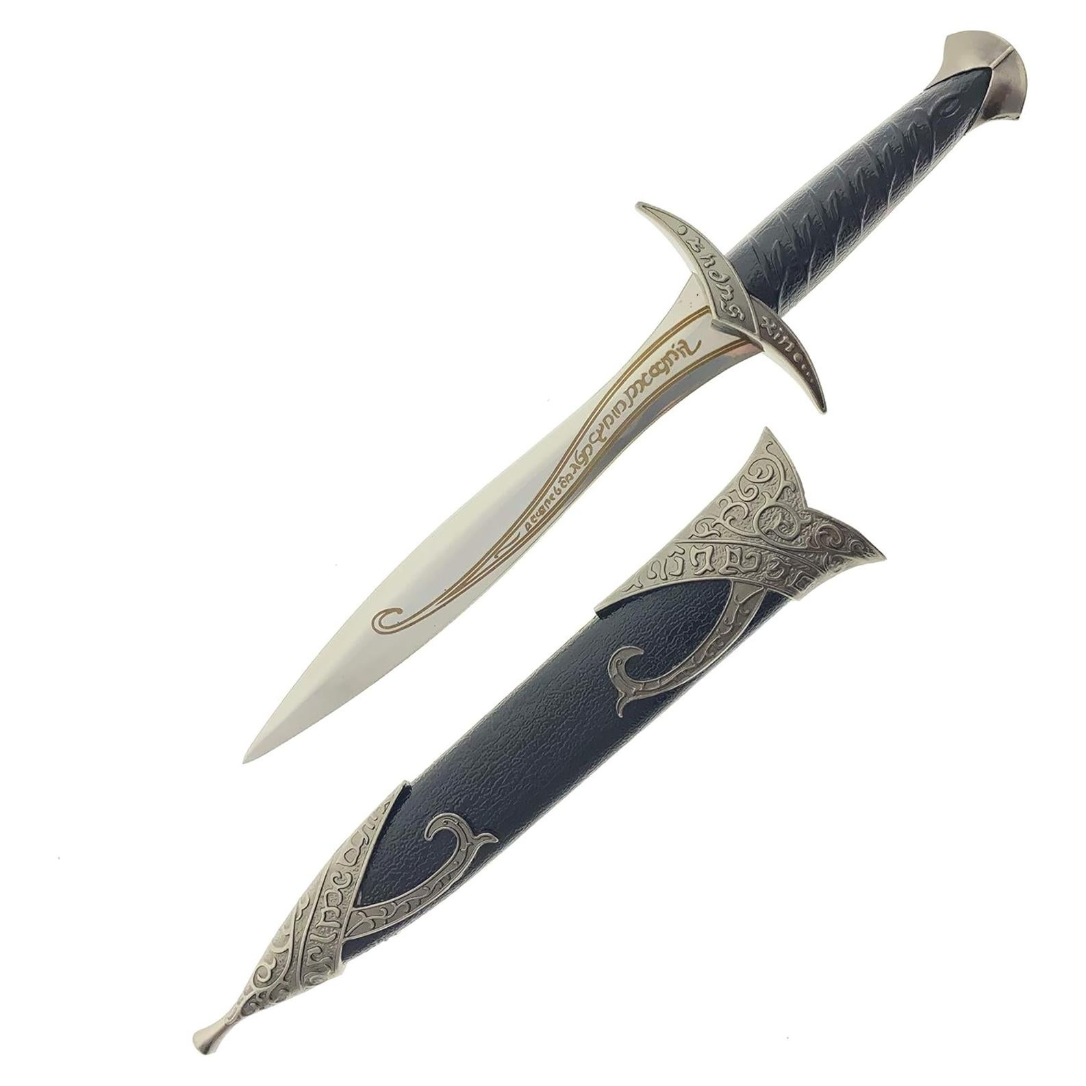 Daga Élfica Medieval LKOQO 27,94 cm Acero Inoxidable Negro