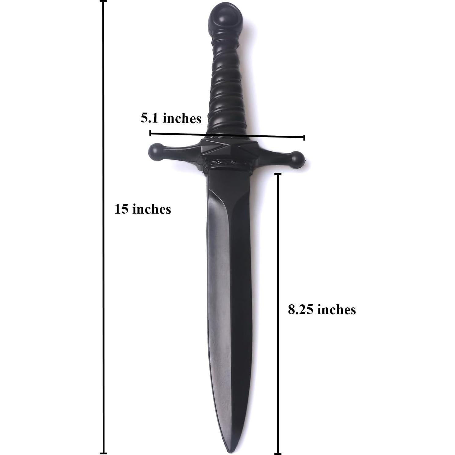 Daga de espuma Hoappa negra 38,1 cm - Paquete de 2