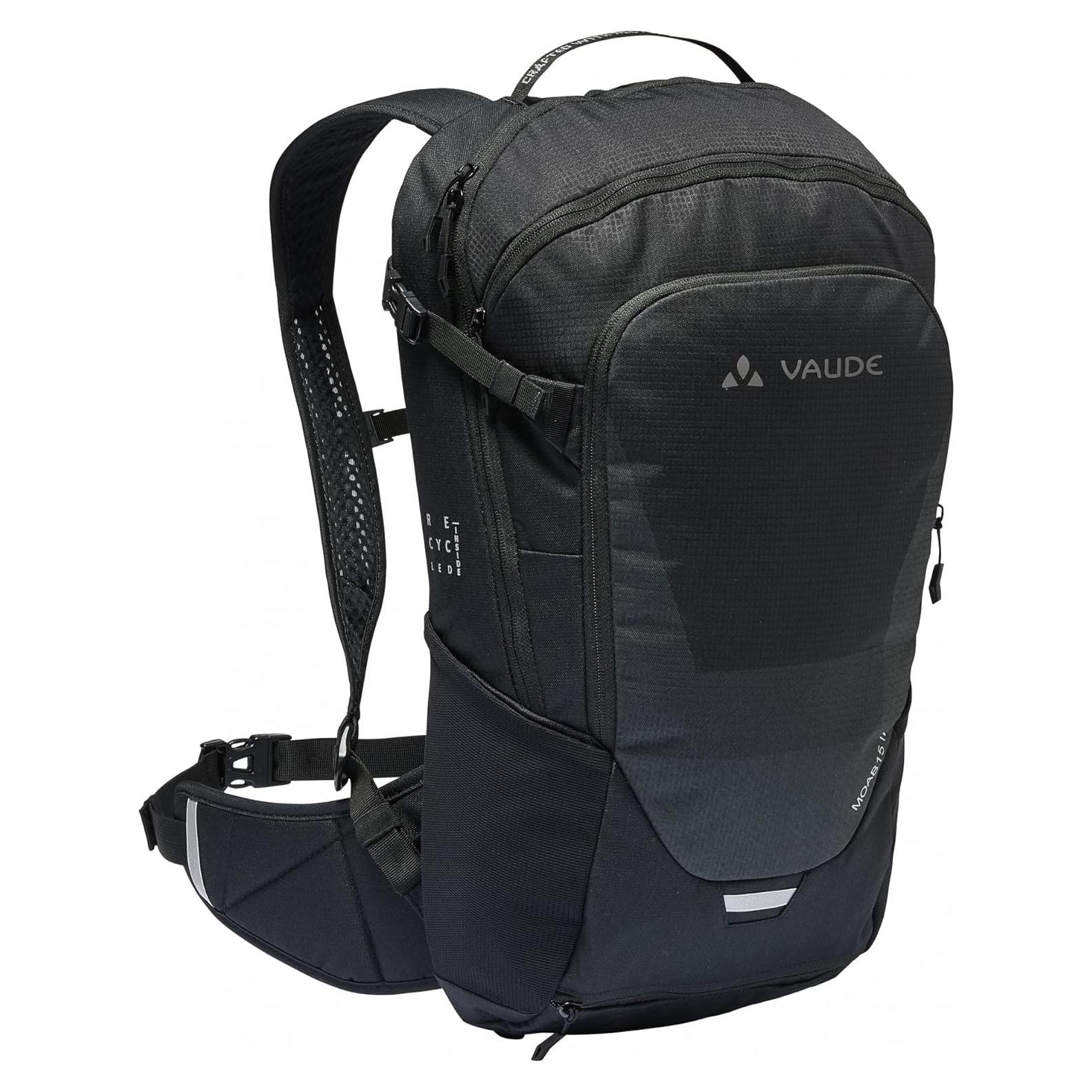 Mochila técnica VAUDE Moab 15L Negra unisex con cubierta lluvia