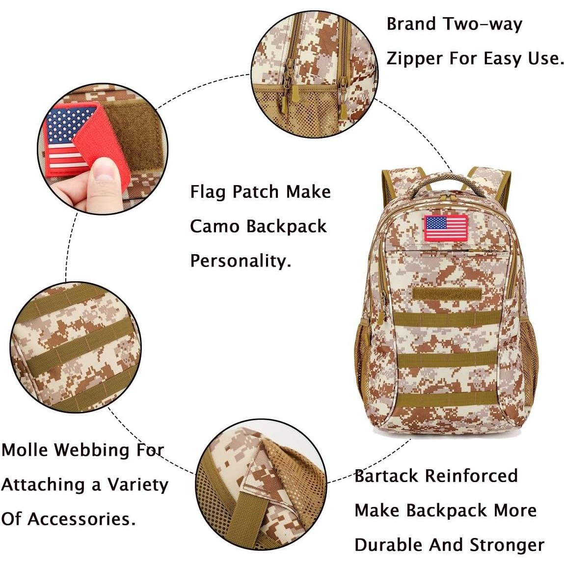 Mochila táctica Outdoor Plus 40L para niños con carga USB