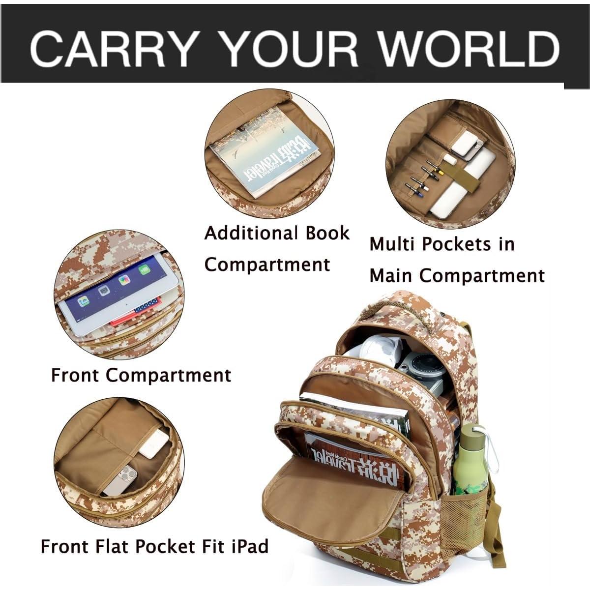 Mochila táctica Outdoor Plus 40L para niños con carga USB