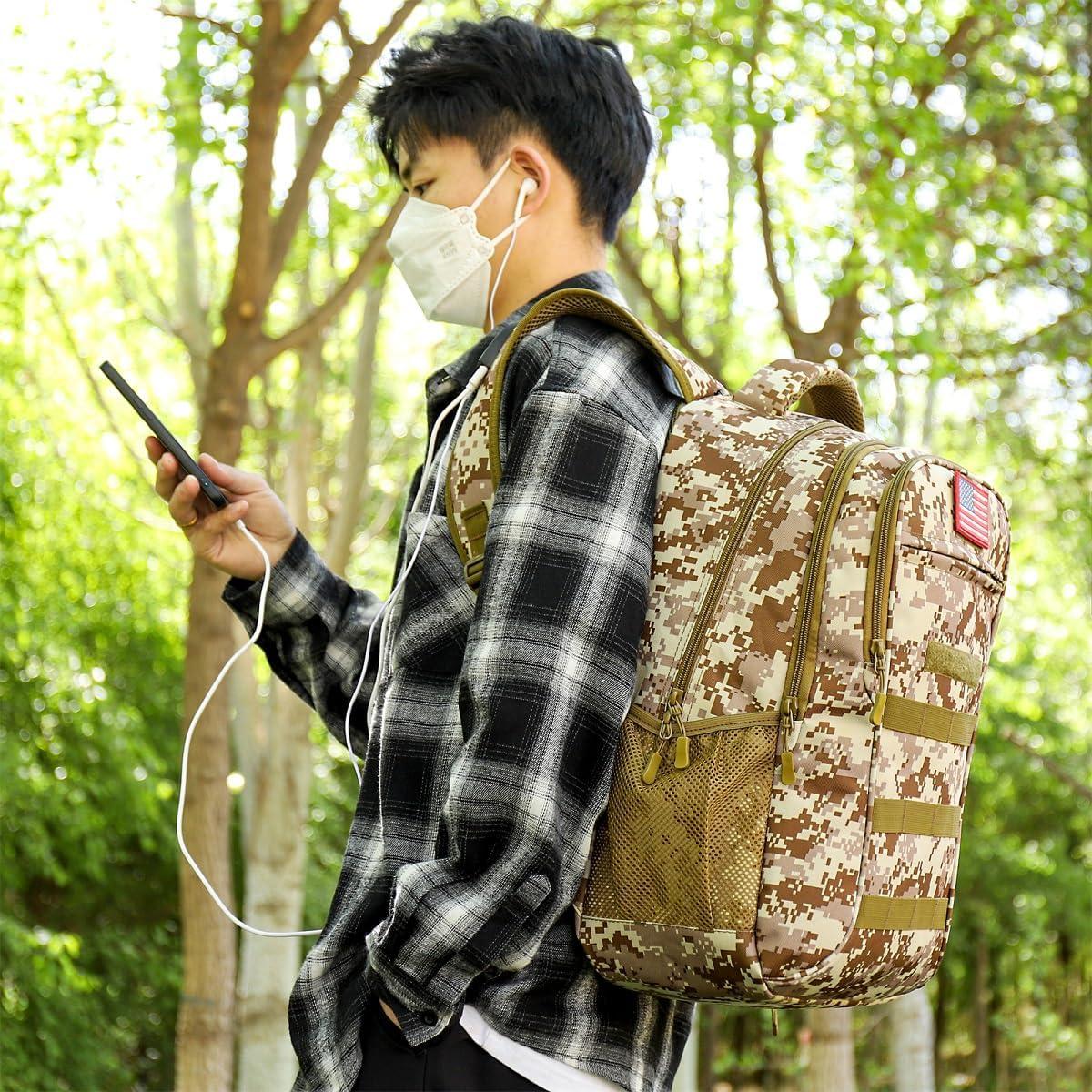 Mochila táctica Outdoor Plus 40L para niños con carga USB