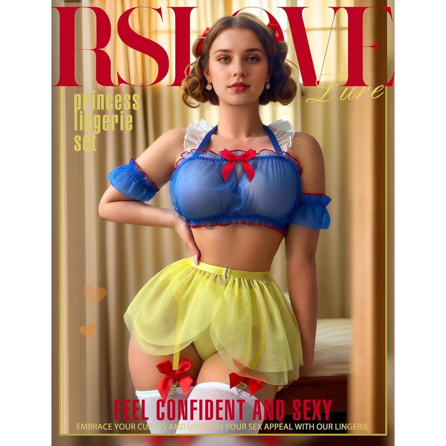 Conjunto de Lencería Sexy RSLOVE para Mujeres - Princesa Azul