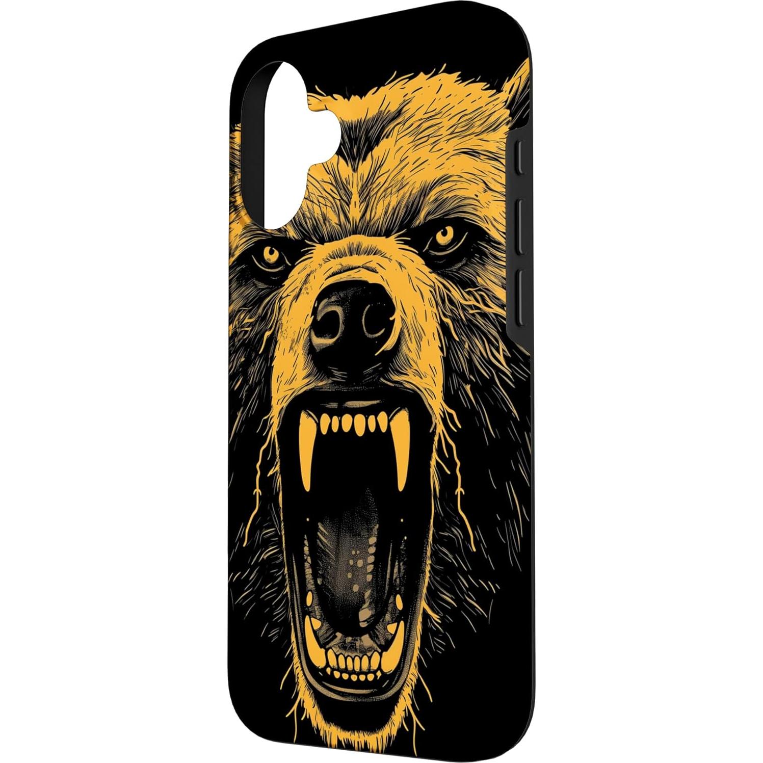Funda Protectora para iPhone 16 Oso Grizzly Naranja